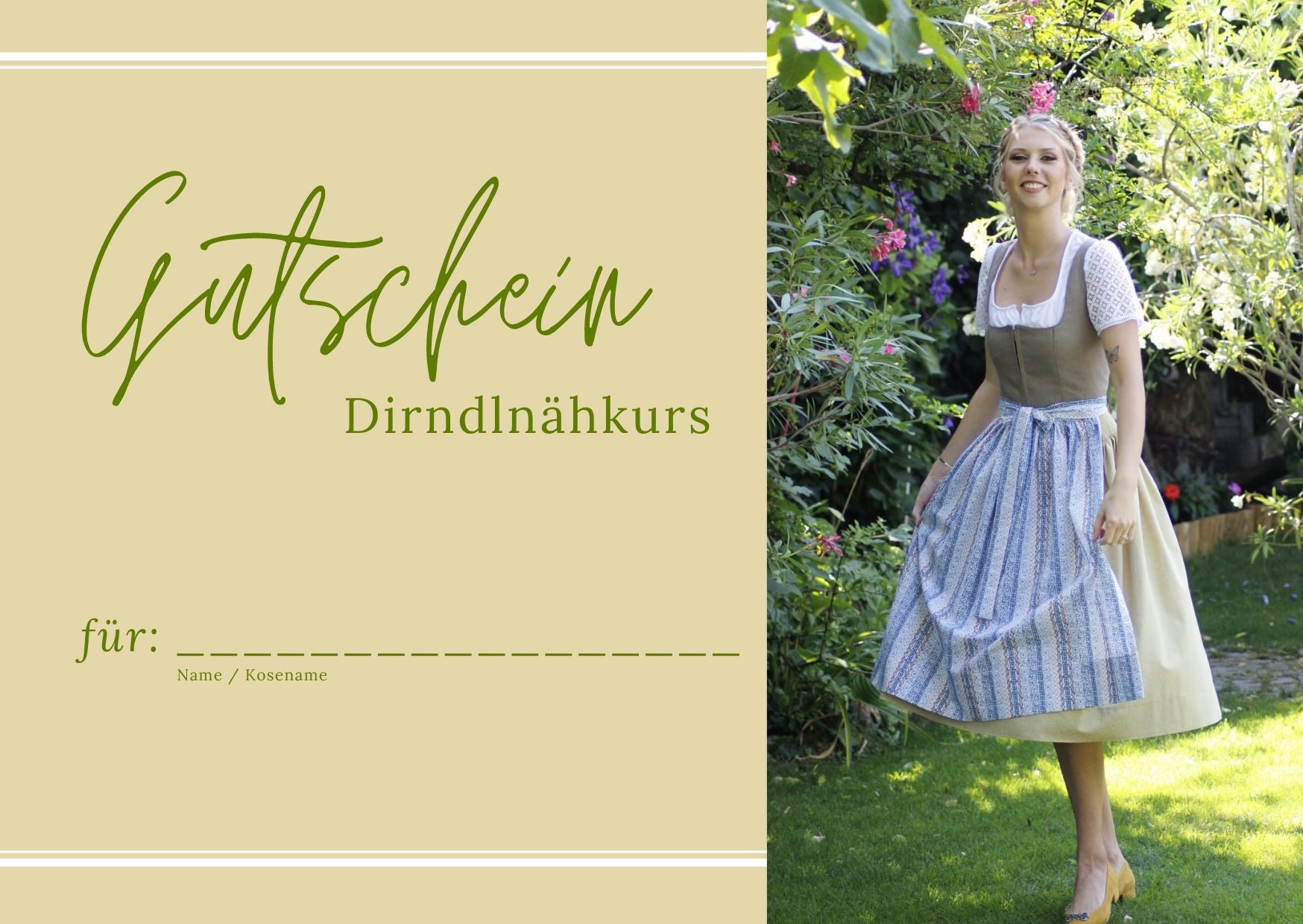 Geschenkgutschein Dirndlmacherei Austria - Dirndlnähkurs