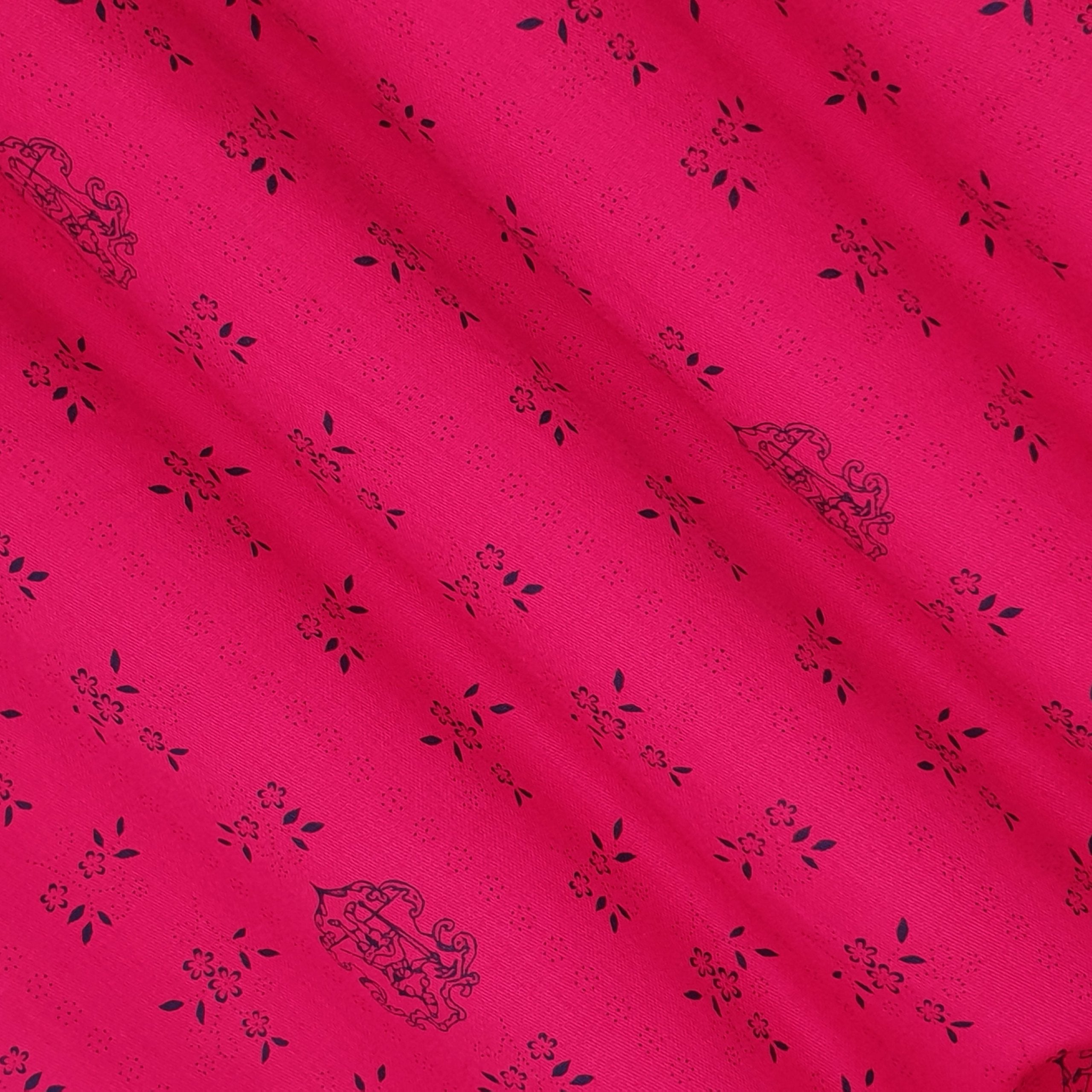 Wunderschöner Schürzen Dirndlstoff in Kirschrot gehalten aus Baumwolle mit Streifmuster