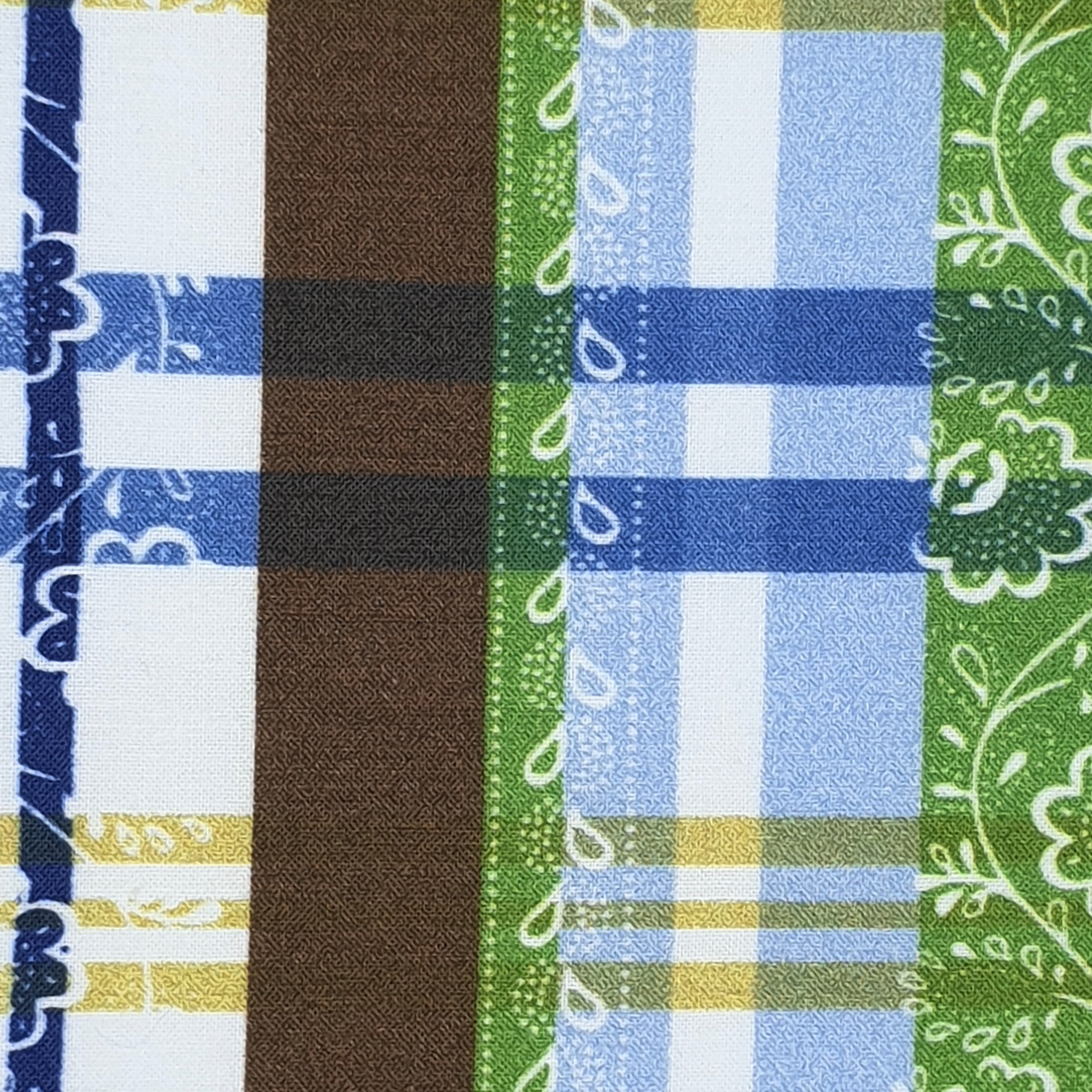 Wunderschöner Schürzen Dirndlstoff in blau und grün gehalten aus Baumwolle mit Karomuster