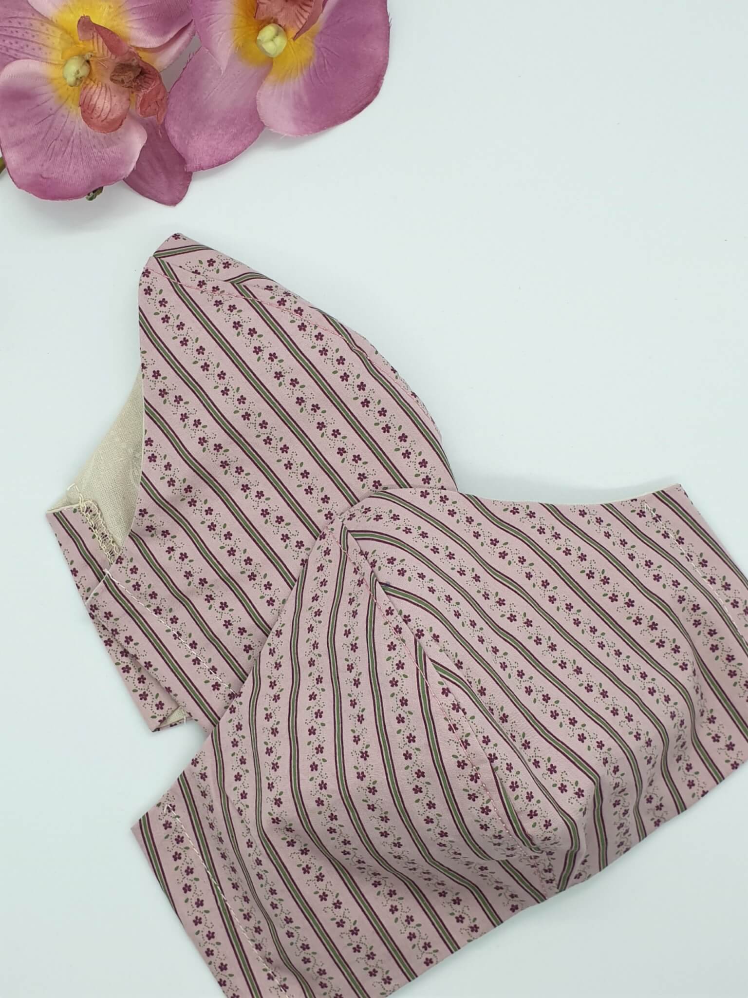 BMNS-Schutzmaske für Erwachsene aus rosa Baumwolle, Dirndlstoff