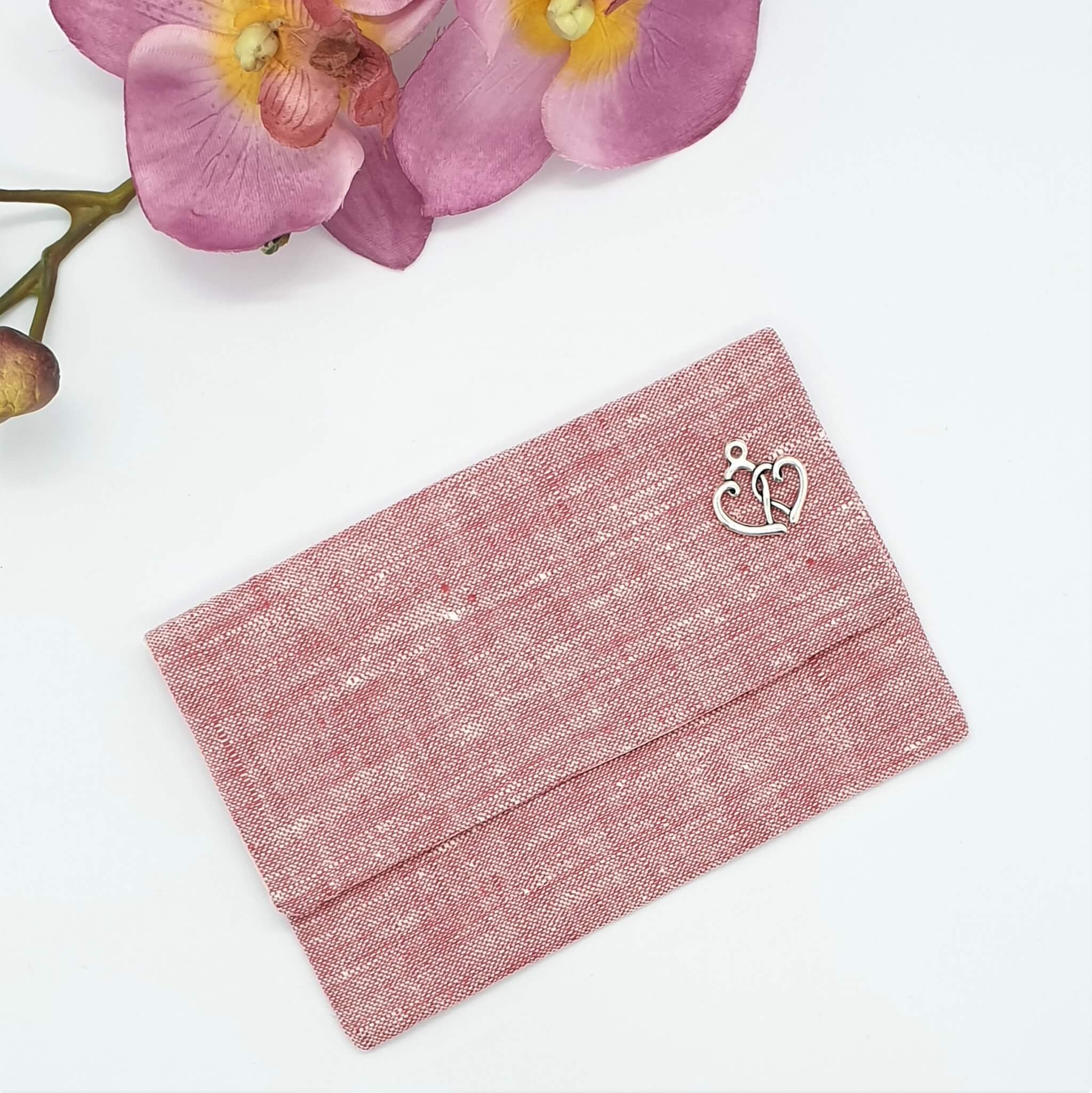 Tasche zur Aufbewahrung der BMNS-Schutzmaske aus rosa Baumwollleinen, Dirndlstoff