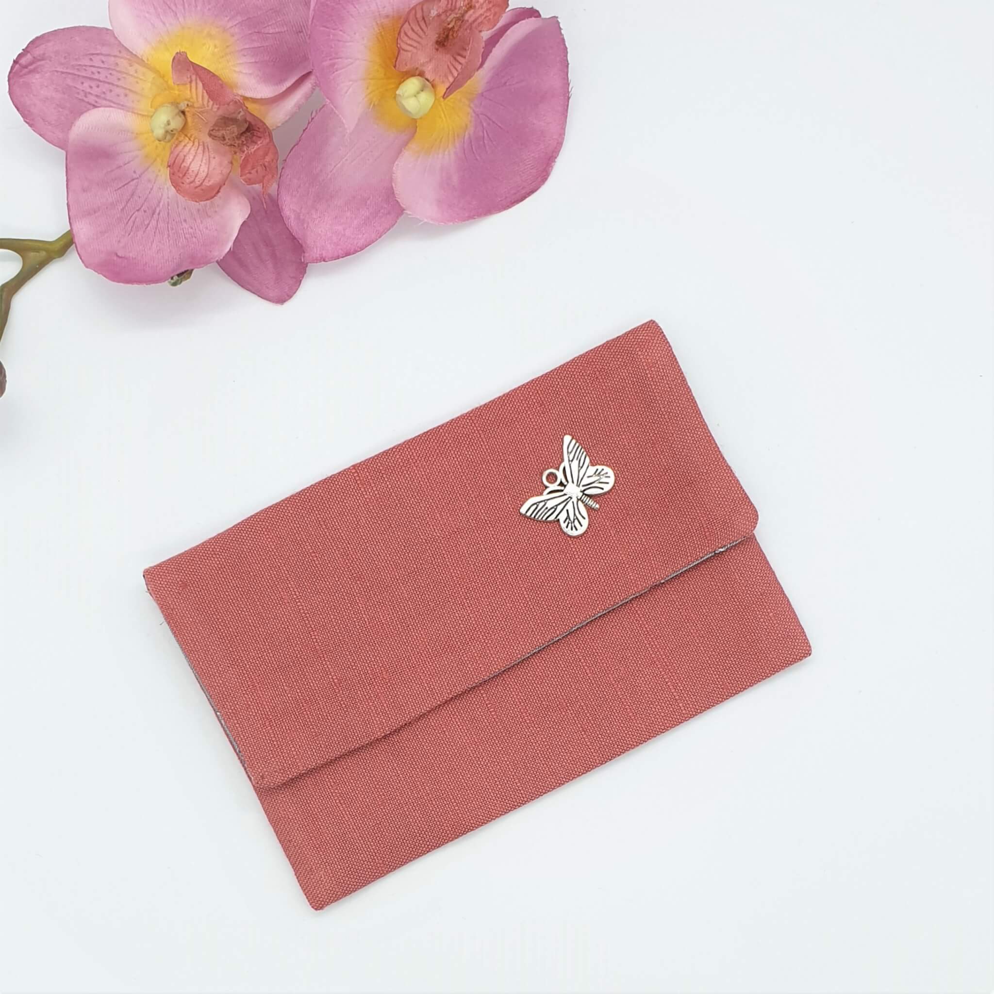 Tasche zur Aufbewahrung der BMNS-Schutzmaske in rosé aus Baumwolle, Dirndlstoff