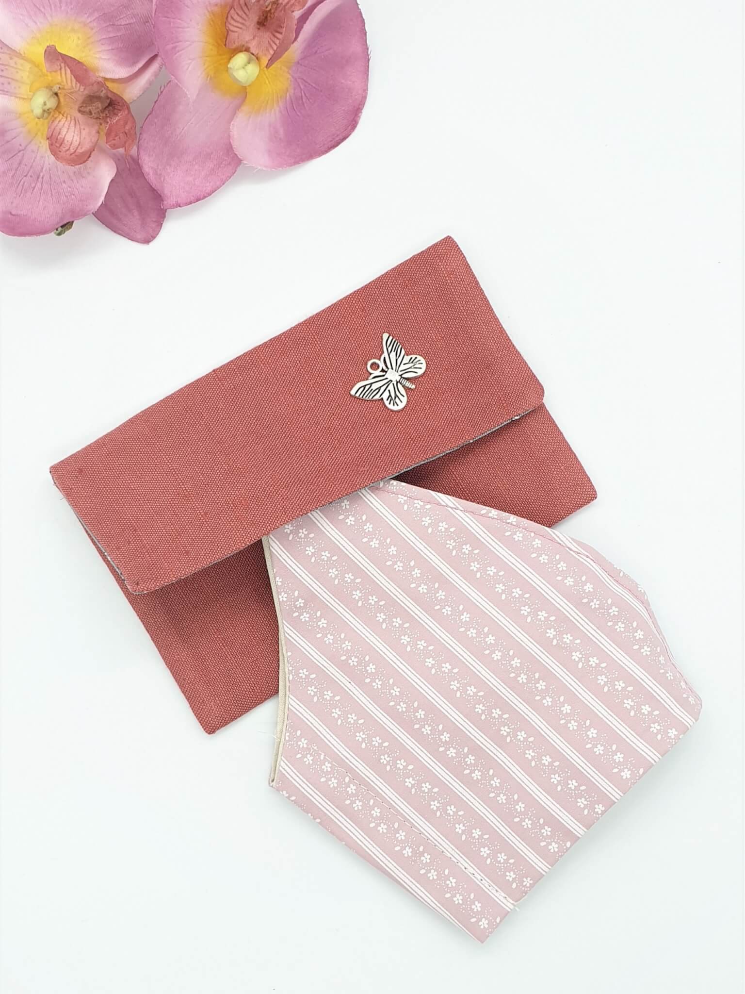 asche zur Aufbewahrung der BMNS-Schutzmaske in rosé aus Baumwolle, Dirndlstoff