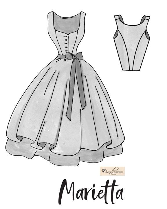 Dirndl Schnittmuster "Marietta", Gr. 40