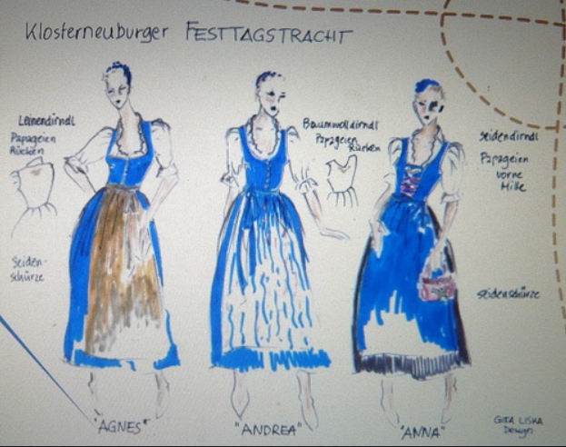 KL 0007 - Original Schürzenstoffpaket "Klosterneuburger Tracht", Baumwolle gelb 3-färbig