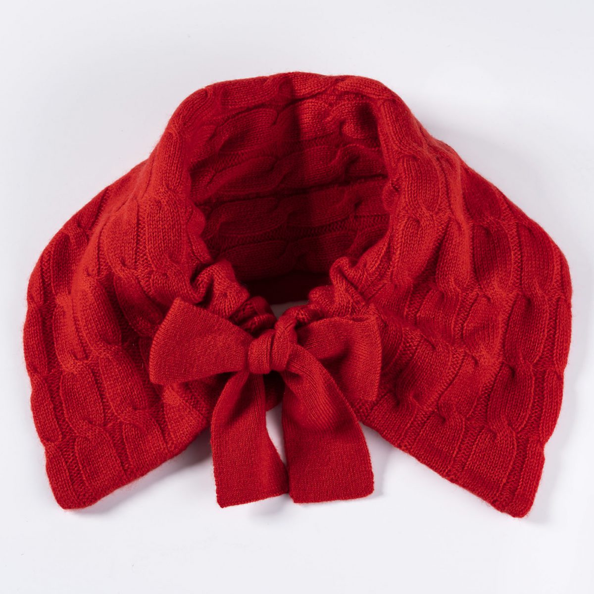 Stylischer ©Neckwarmer aus 100% Cashmere in rot Kragen statt Schal
