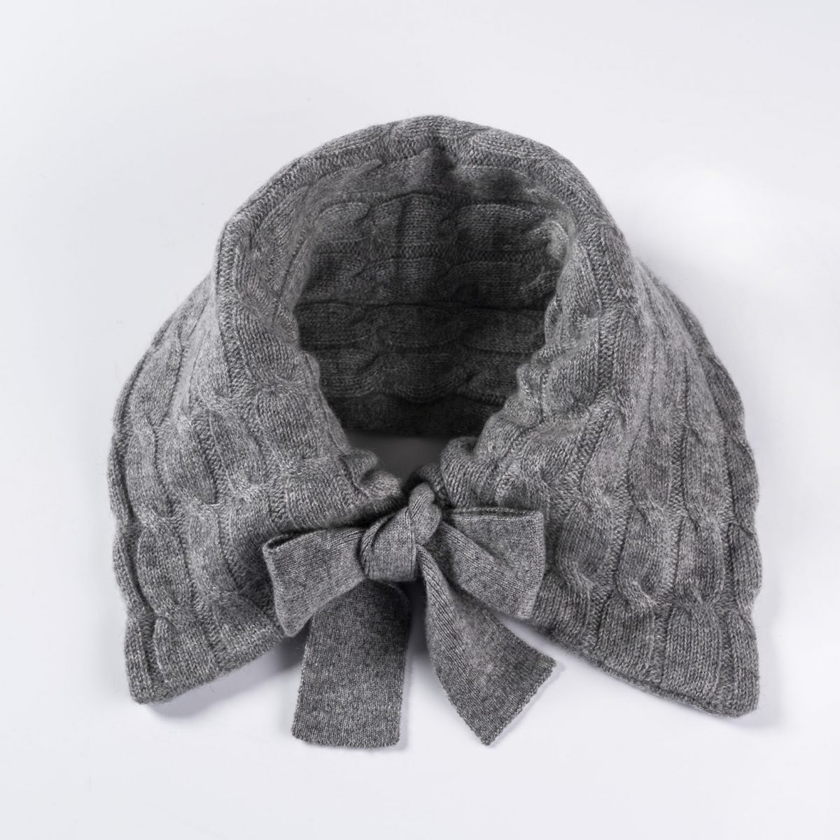 Stylischer ©Neckwarmer aus 100% Cashmere in grau meliert Kragen statt Schal