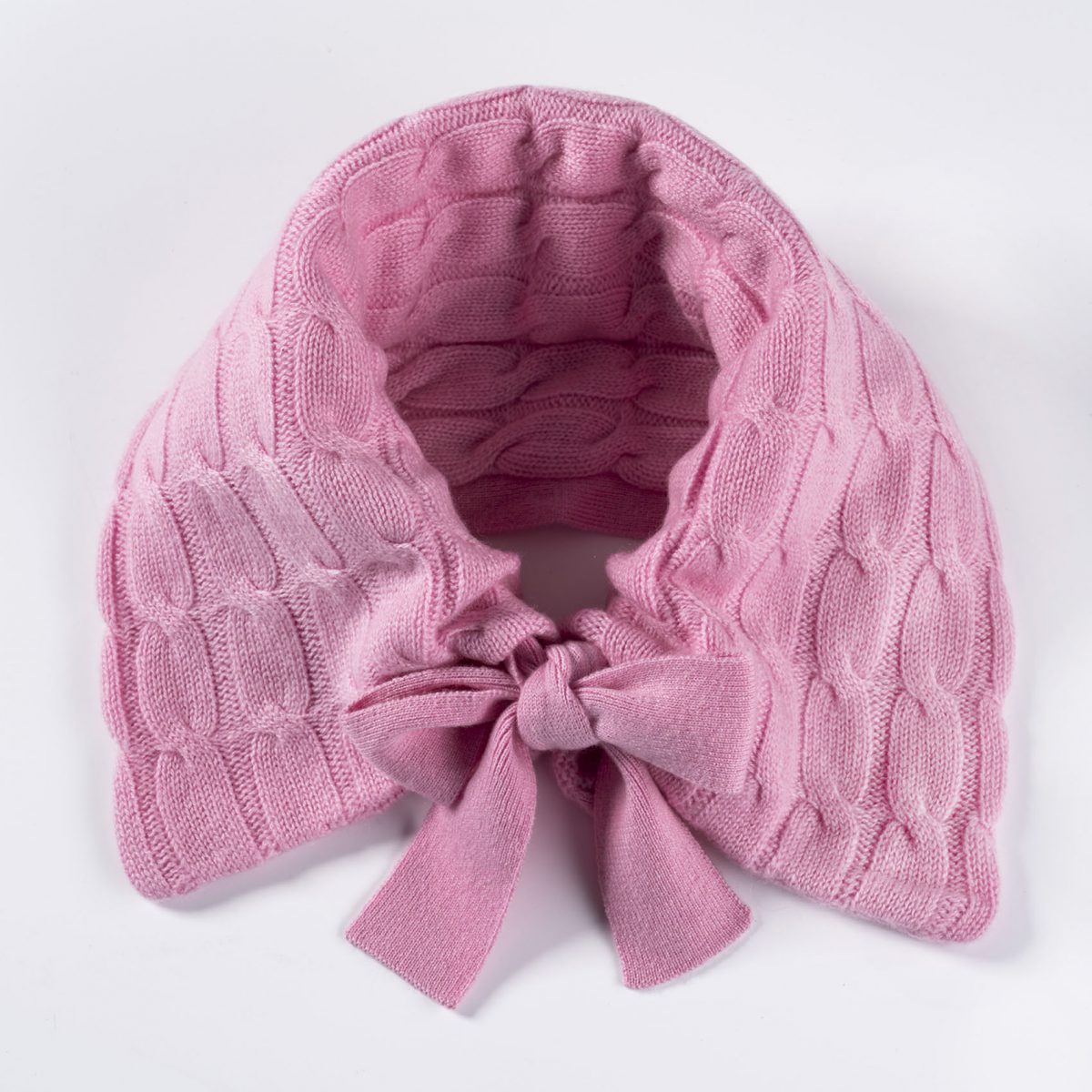 Stylischer ©Neckwarmer aus 100% Cashmere in rosa Kragen statt Schal