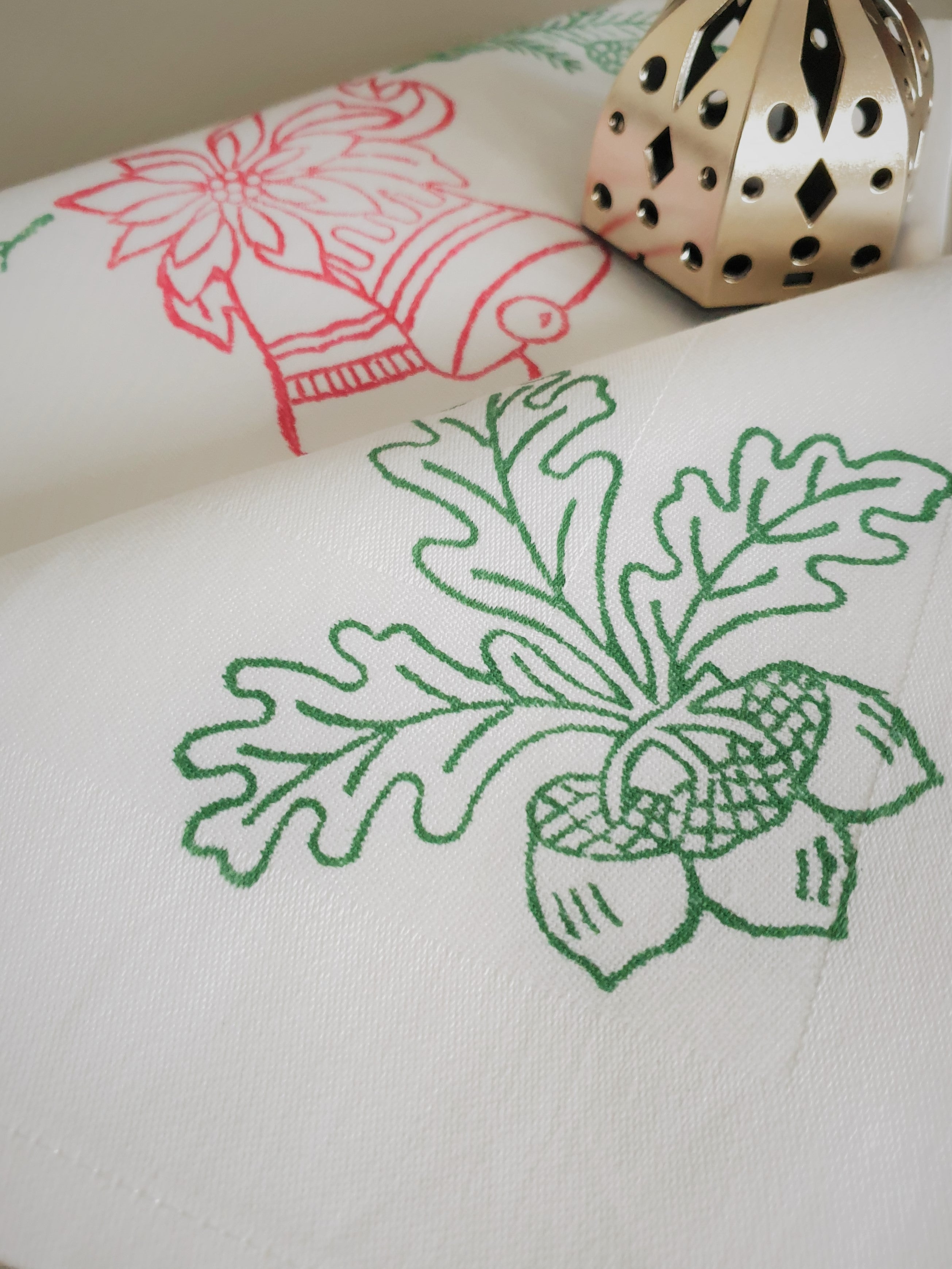 Handdruck - Servietten "Eicheln"