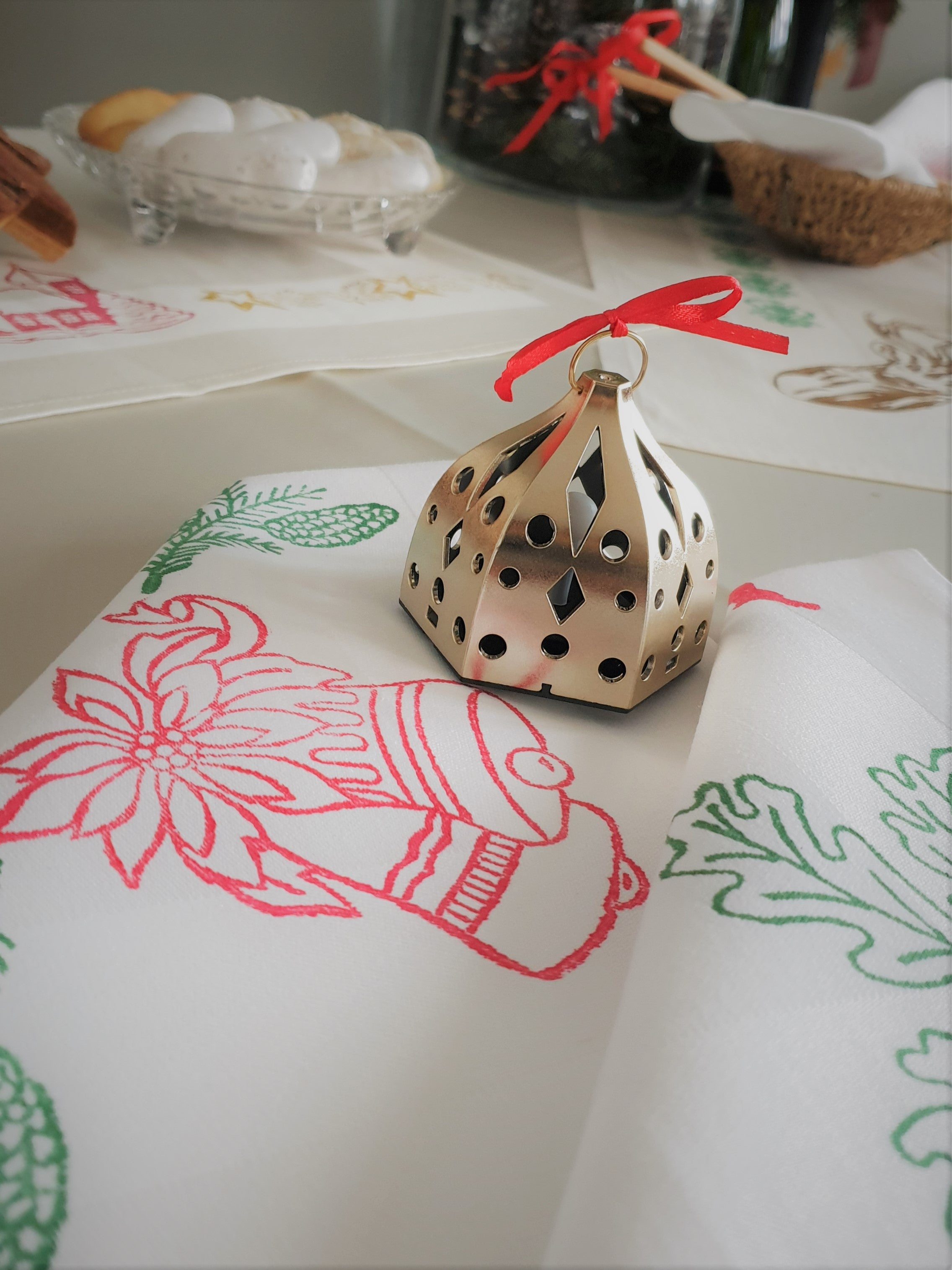 Handdruck - Servietten "Glocken"