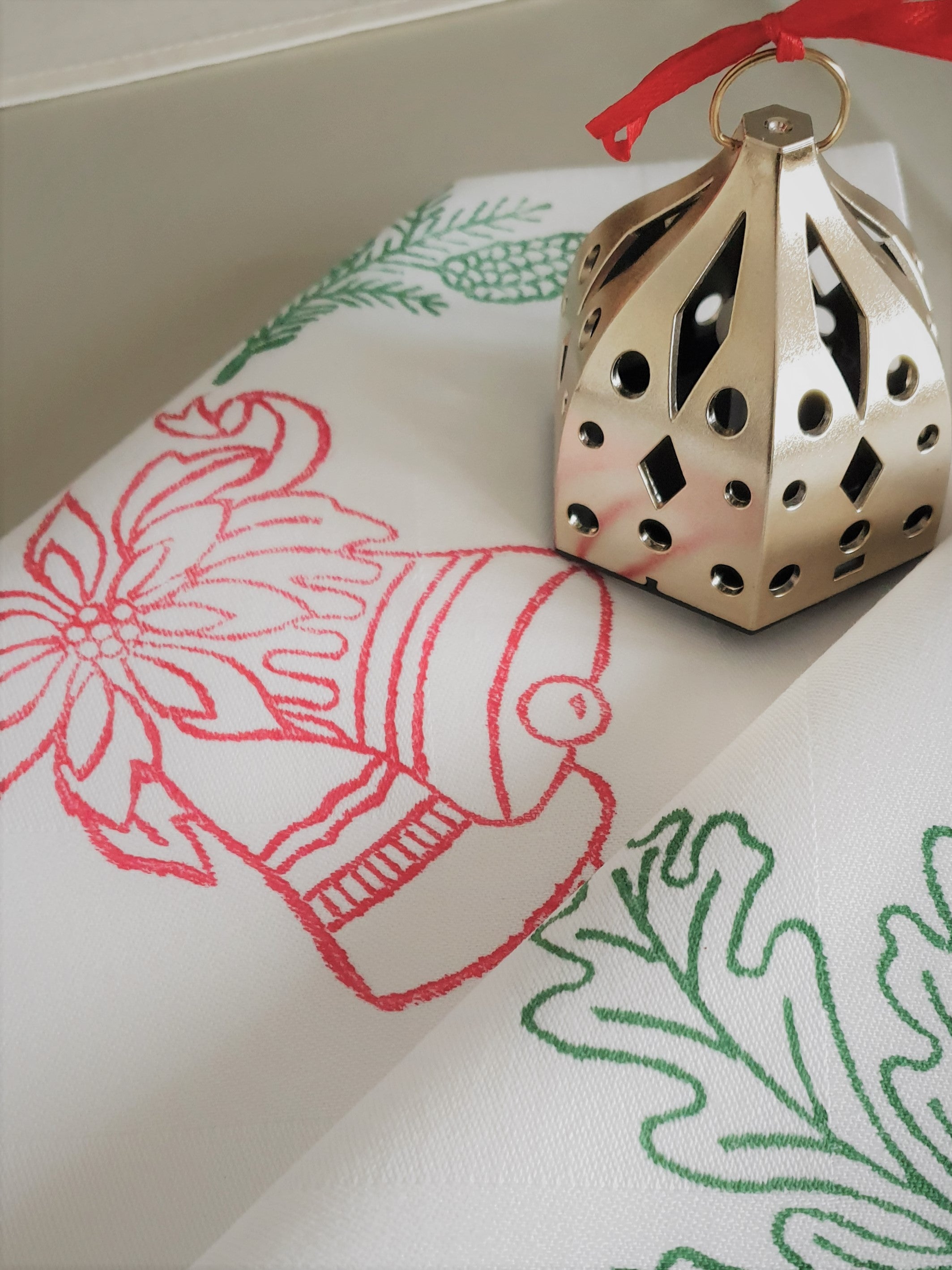 Handdruck - Servietten "Glocken"