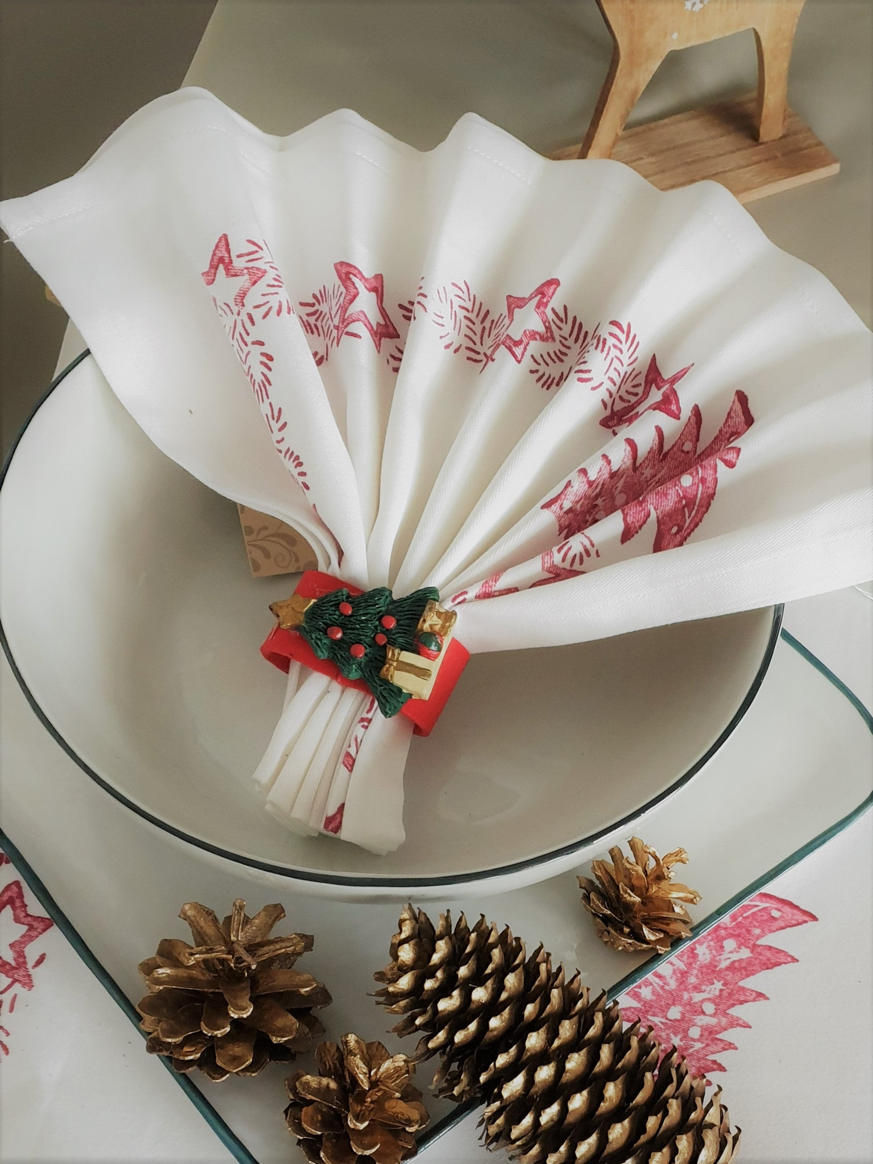 Handdruck - Servietten "Sterne"