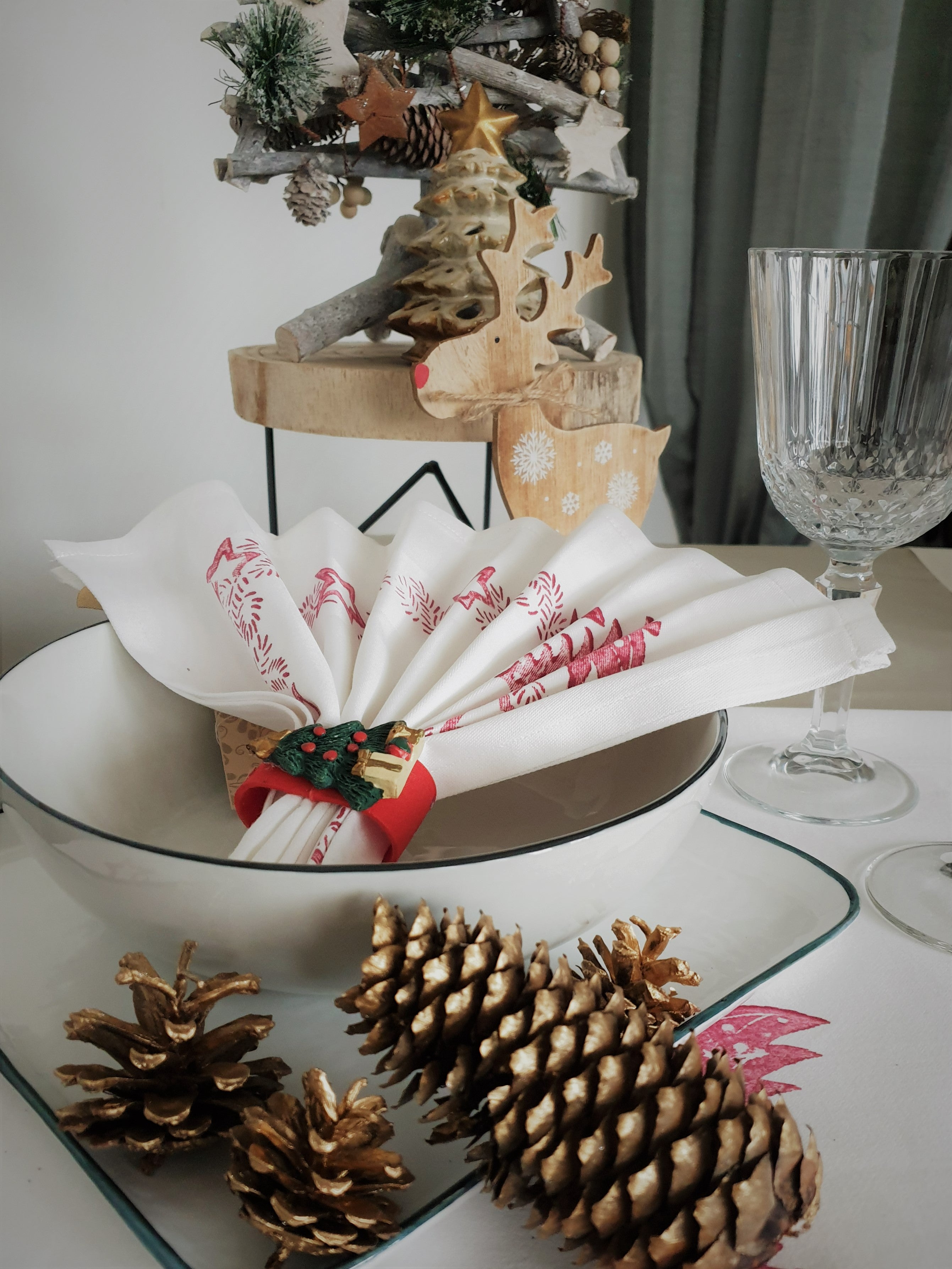 Handdruck - Tischläufer "Sterne"