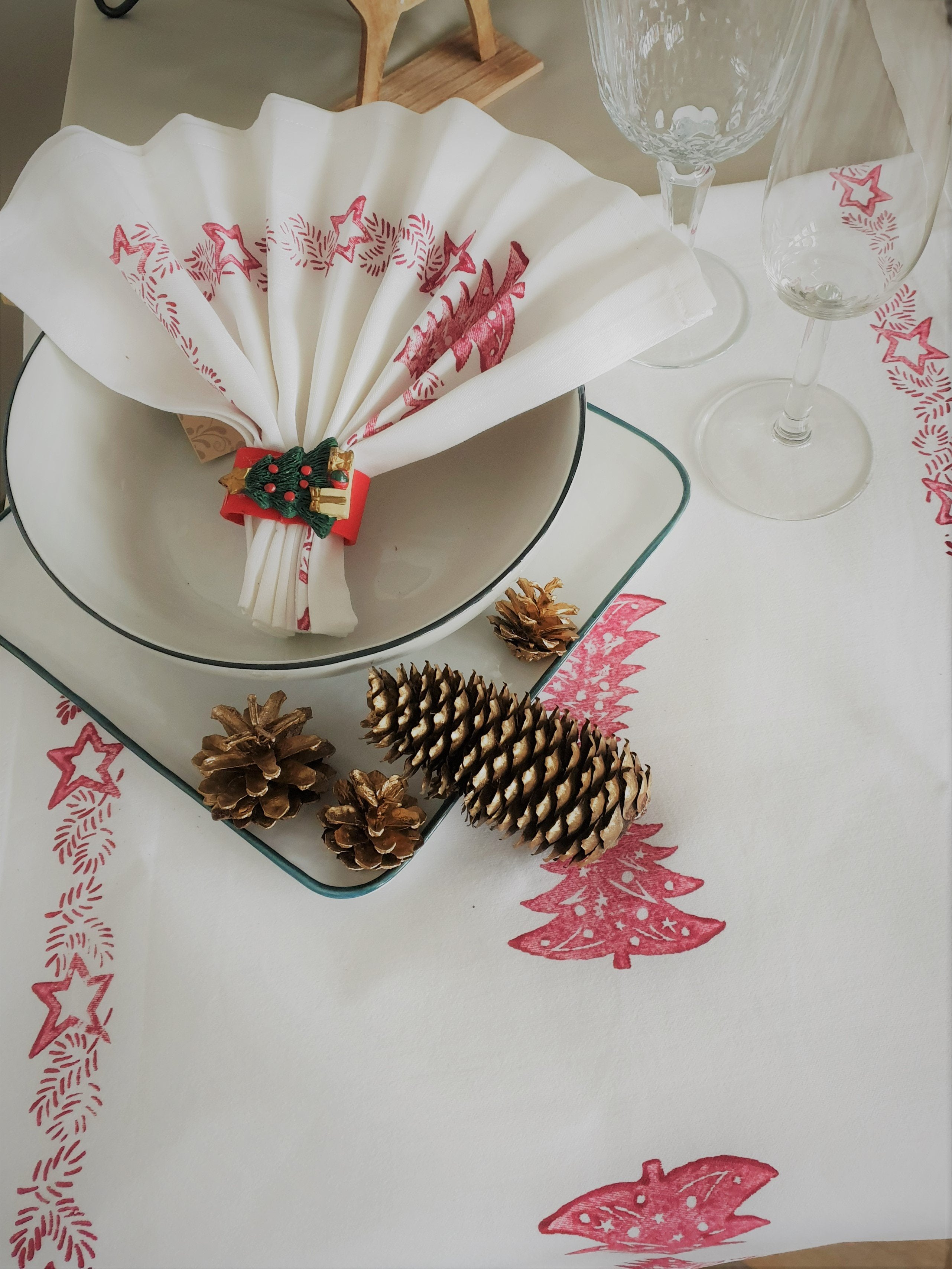 Handdruck - Servietten "Sterne"