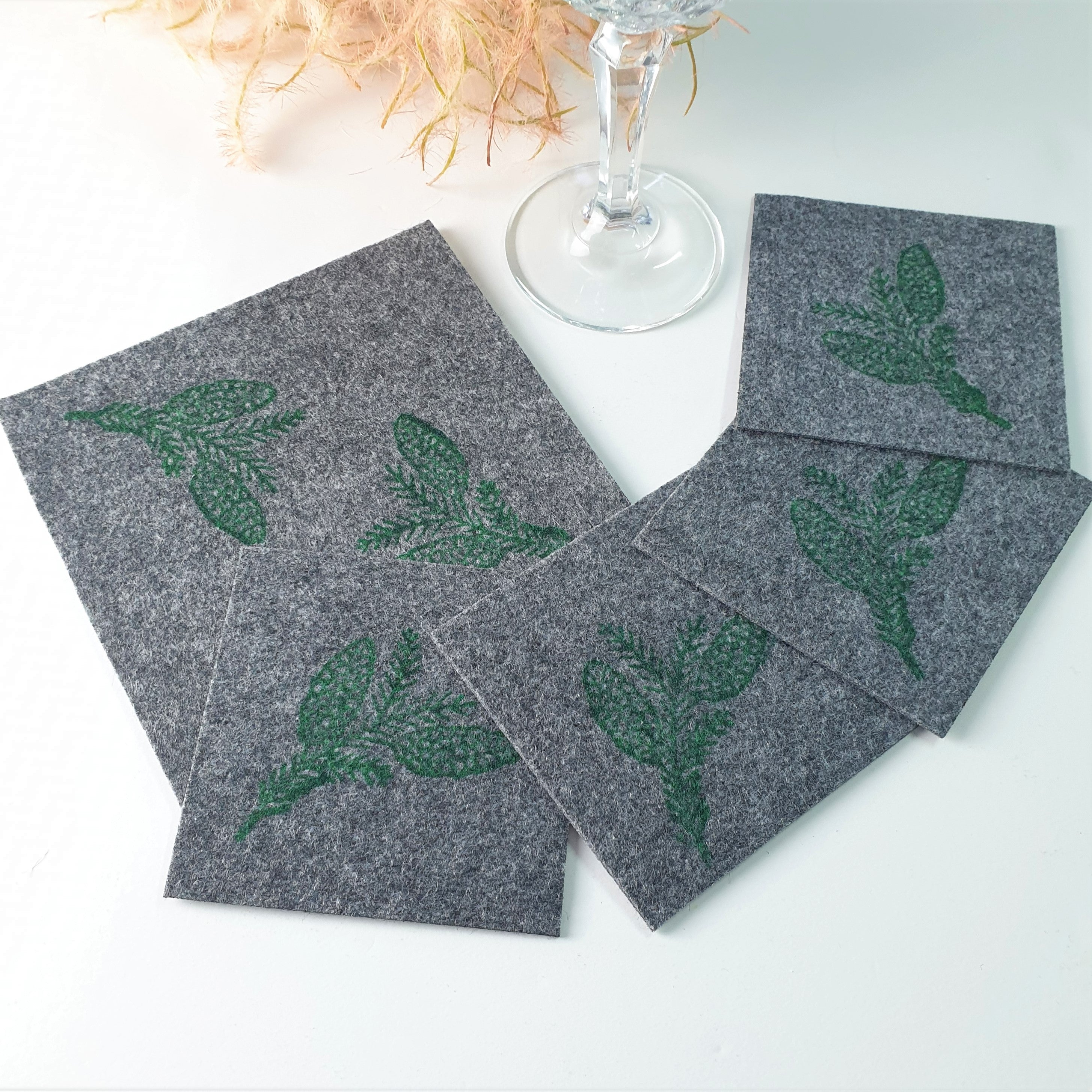 Handdruck - Untersetzer Set "Pockerl"