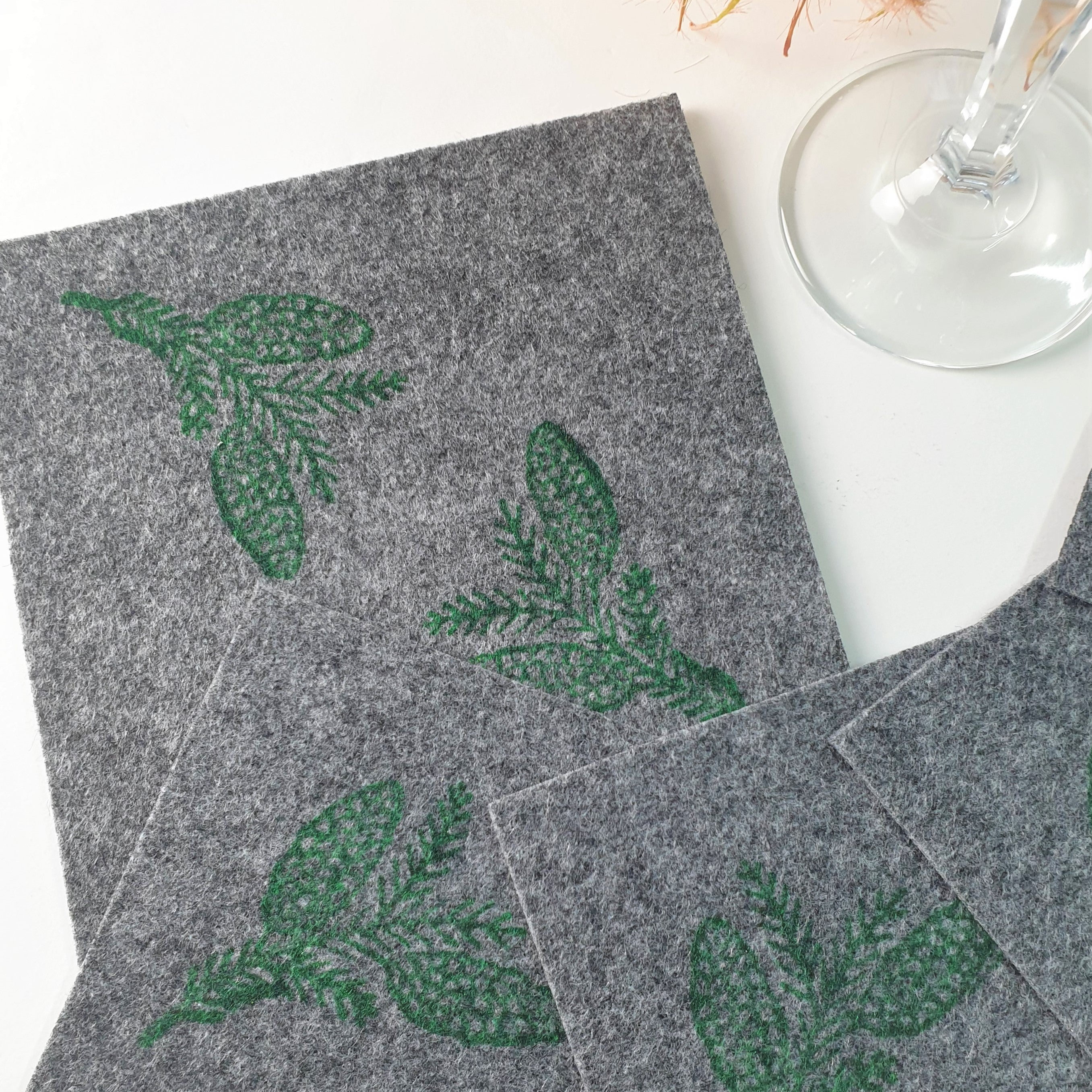 Handdruck - Untersetzer Set "Pockerl"