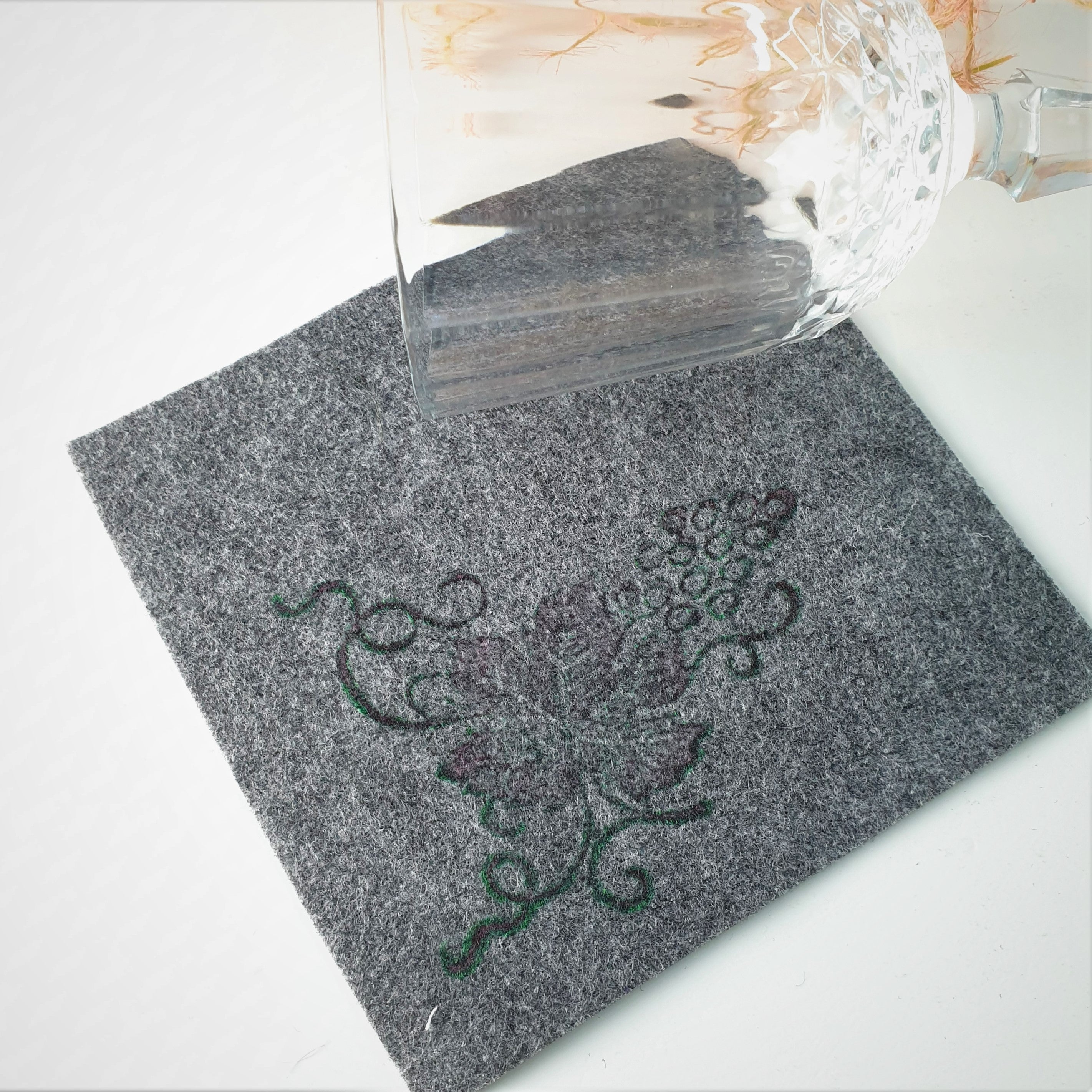 Handdruck - Untersetzer Set "Wein"