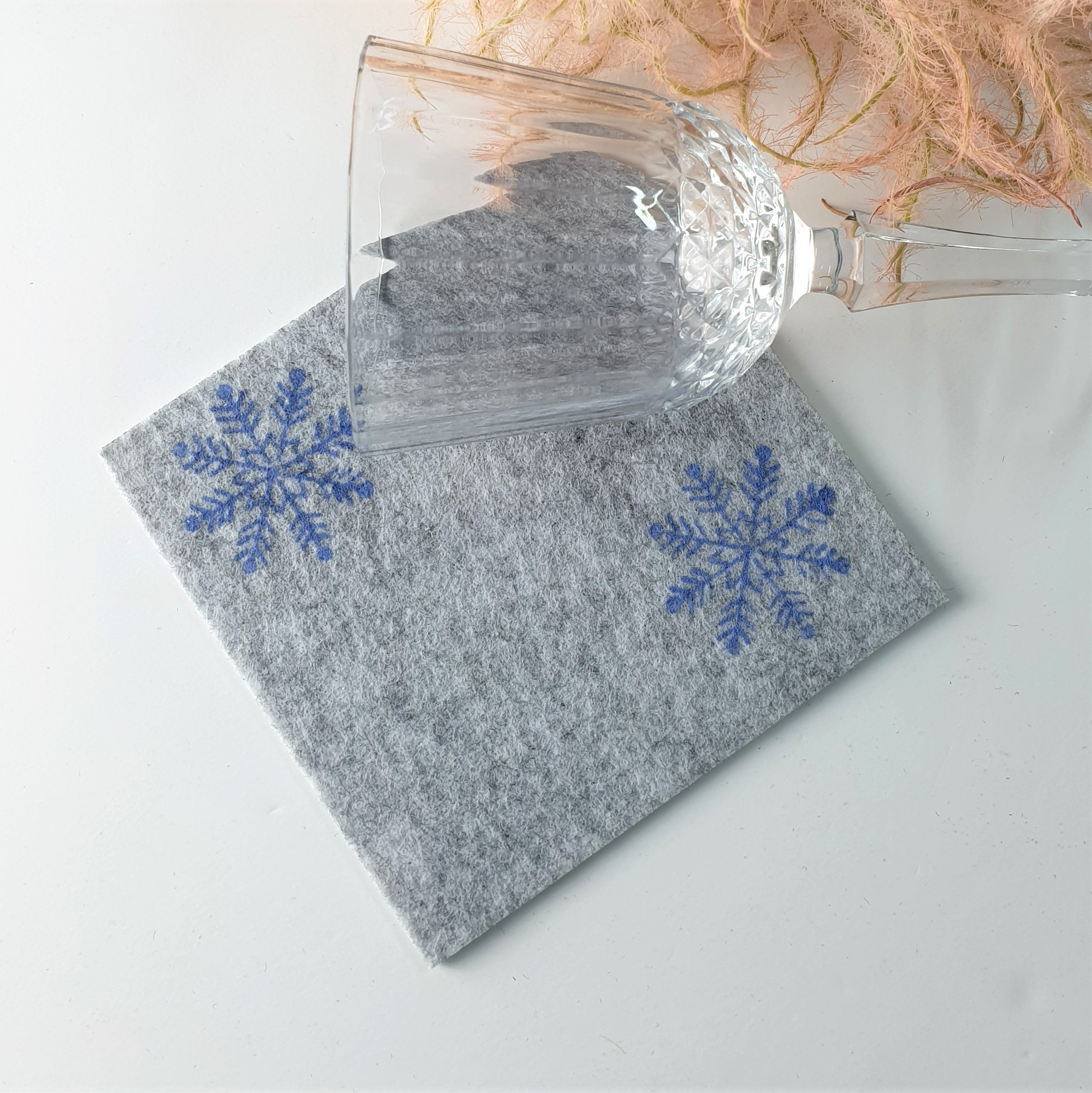 Handdruck - Untersetzer Set "Schneeflocke"