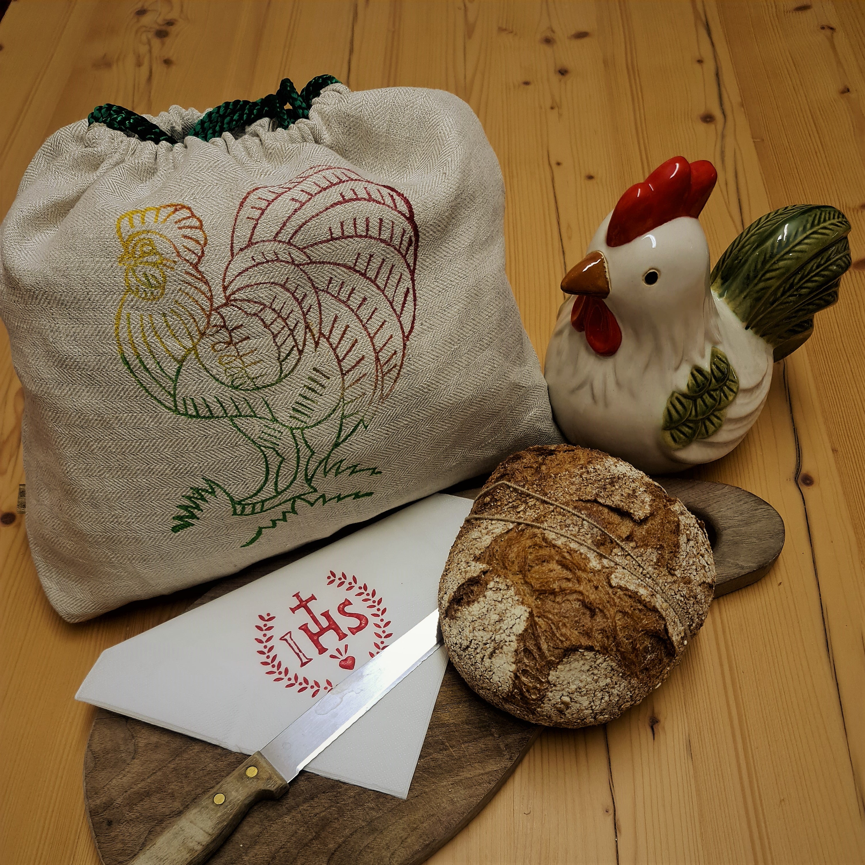 Handdruck - Brotsack "Eitler Gockel"