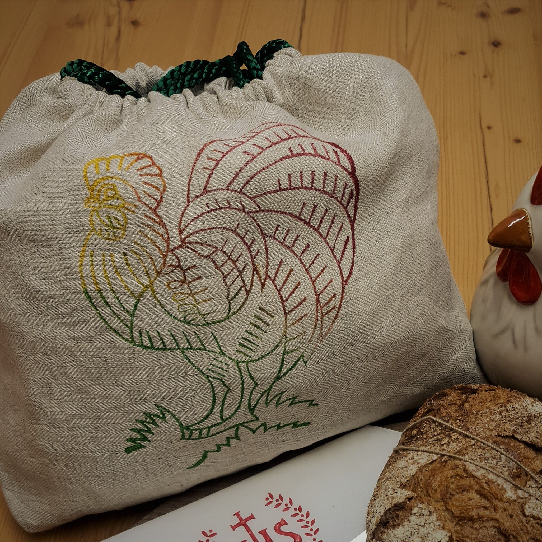 Handdruck - Brotsack "Eitler Gockel"