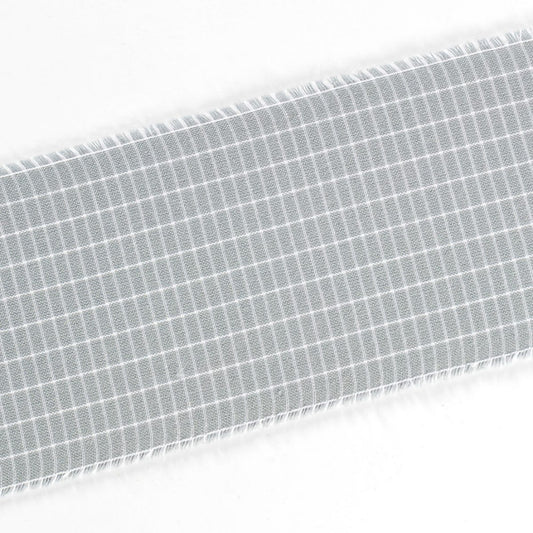 Hanslband Zugband mit Reihkaro für Dirndl und Schürzen in grau 10 cm breit