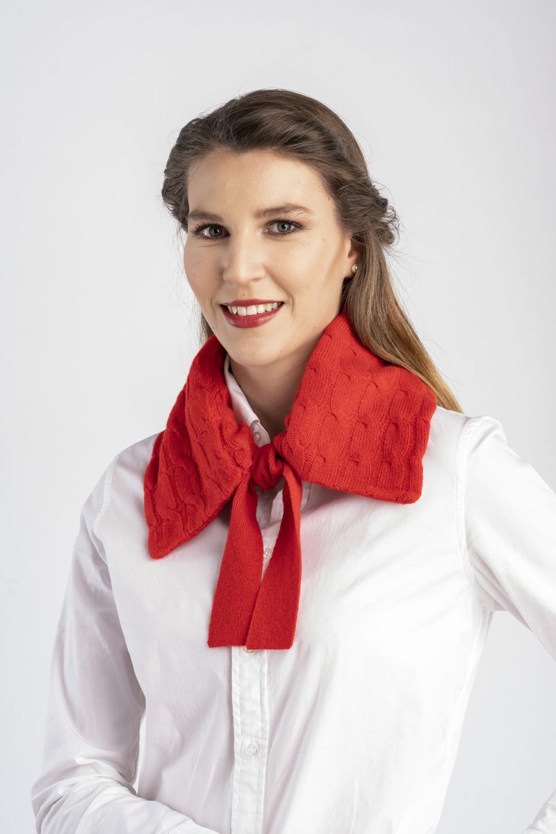 Stylischer ©Neckwarmer aus 100% Cashmere in rot, Kragen statt Schal